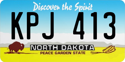 ND license plate KPJ413