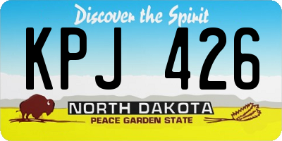 ND license plate KPJ426