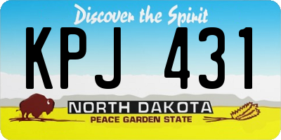 ND license plate KPJ431