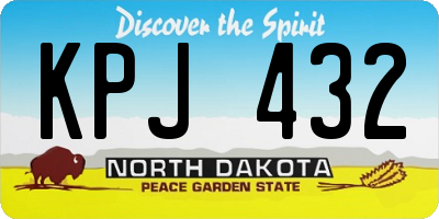 ND license plate KPJ432