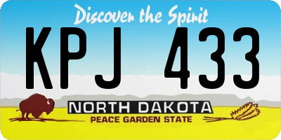 ND license plate KPJ433