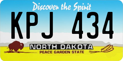 ND license plate KPJ434