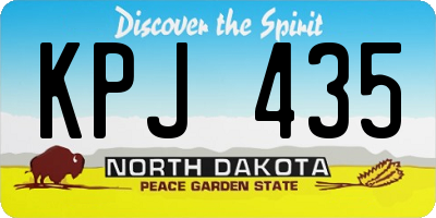 ND license plate KPJ435