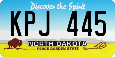 ND license plate KPJ445