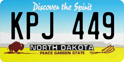 ND license plate KPJ449