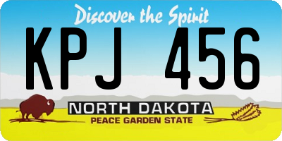 ND license plate KPJ456