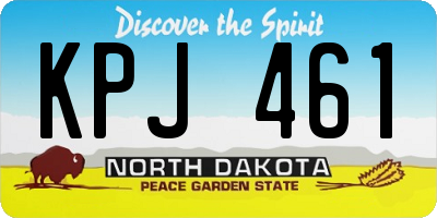 ND license plate KPJ461