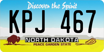 ND license plate KPJ467