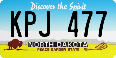 ND license plate KPJ477