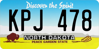 ND license plate KPJ478