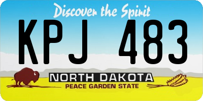 ND license plate KPJ483