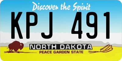 ND license plate KPJ491