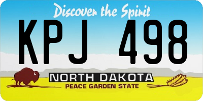 ND license plate KPJ498