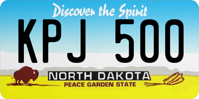 ND license plate KPJ500