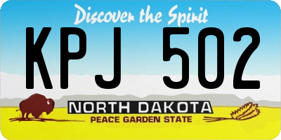 ND license plate KPJ502