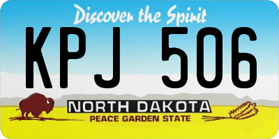 ND license plate KPJ506