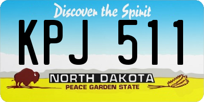 ND license plate KPJ511