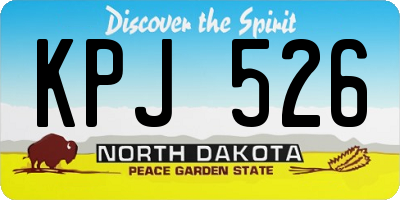 ND license plate KPJ526