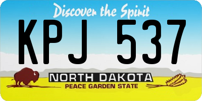 ND license plate KPJ537