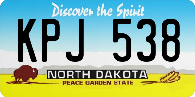 ND license plate KPJ538