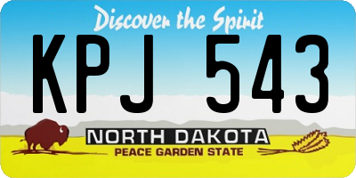 ND license plate KPJ543