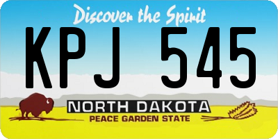 ND license plate KPJ545