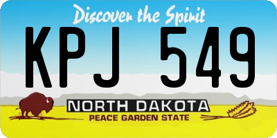 ND license plate KPJ549