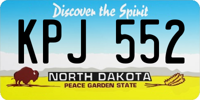 ND license plate KPJ552