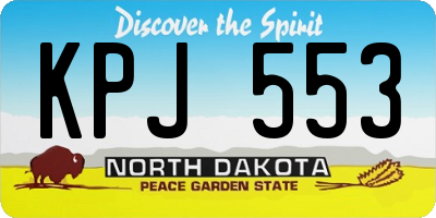 ND license plate KPJ553