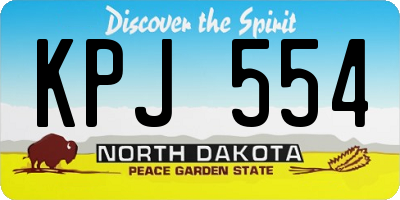 ND license plate KPJ554