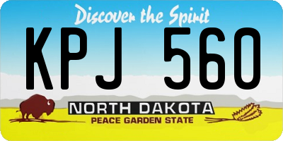 ND license plate KPJ560