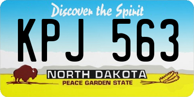 ND license plate KPJ563