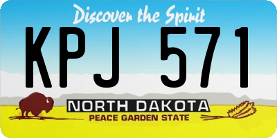 ND license plate KPJ571