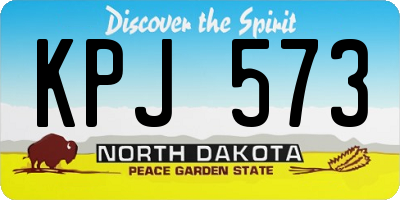 ND license plate KPJ573