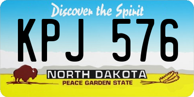 ND license plate KPJ576