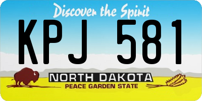 ND license plate KPJ581