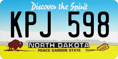 ND license plate KPJ598