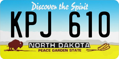 ND license plate KPJ610