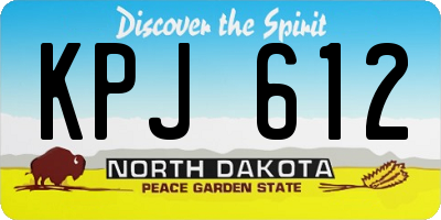 ND license plate KPJ612