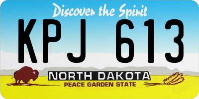 ND license plate KPJ613