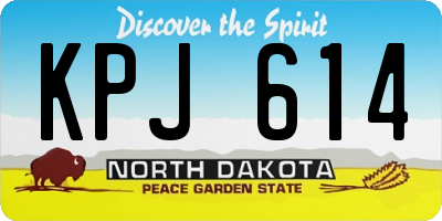ND license plate KPJ614