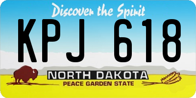 ND license plate KPJ618