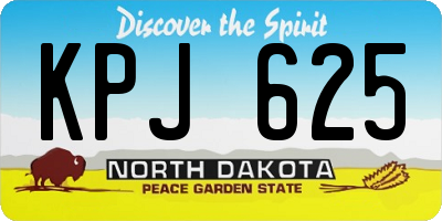 ND license plate KPJ625
