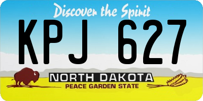 ND license plate KPJ627