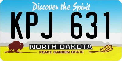 ND license plate KPJ631