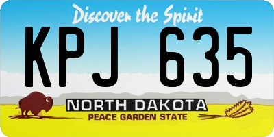 ND license plate KPJ635