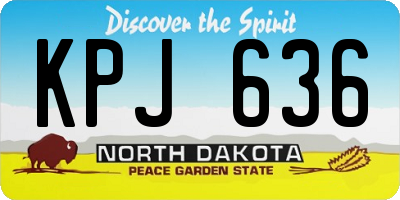 ND license plate KPJ636