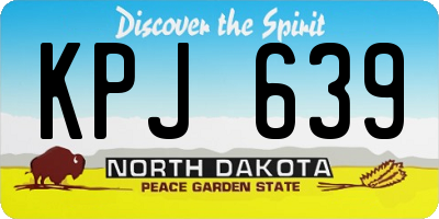ND license plate KPJ639