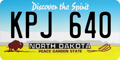 ND license plate KPJ640