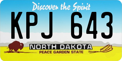 ND license plate KPJ643